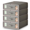 Four-Pack Bed Sheet Storage Boxes with Clear Windows, Labels and Oxford or Nonwoven Fabric Options