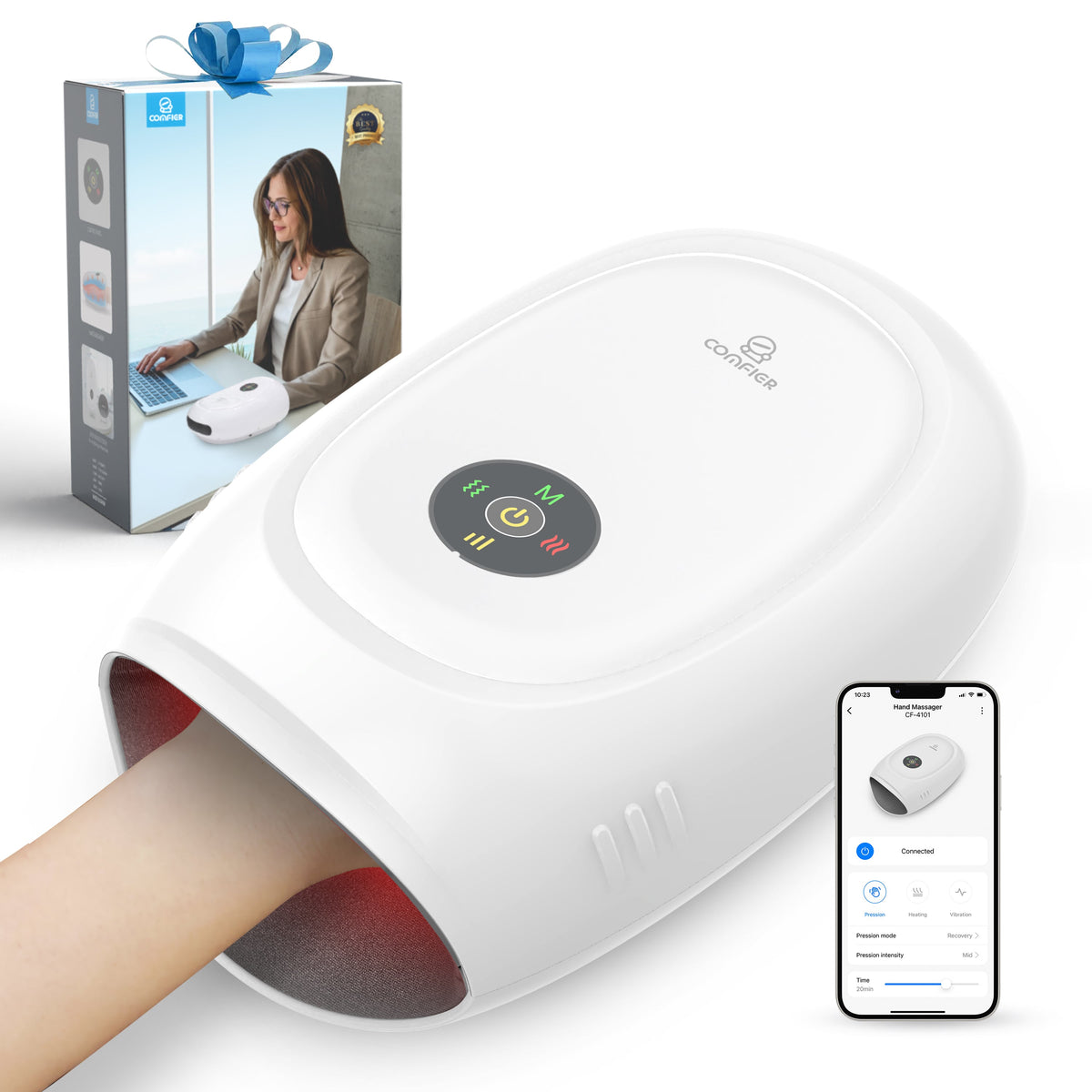 Wireless Hand Massager with APP Control, Hand Wrist Finger Massager - 4101