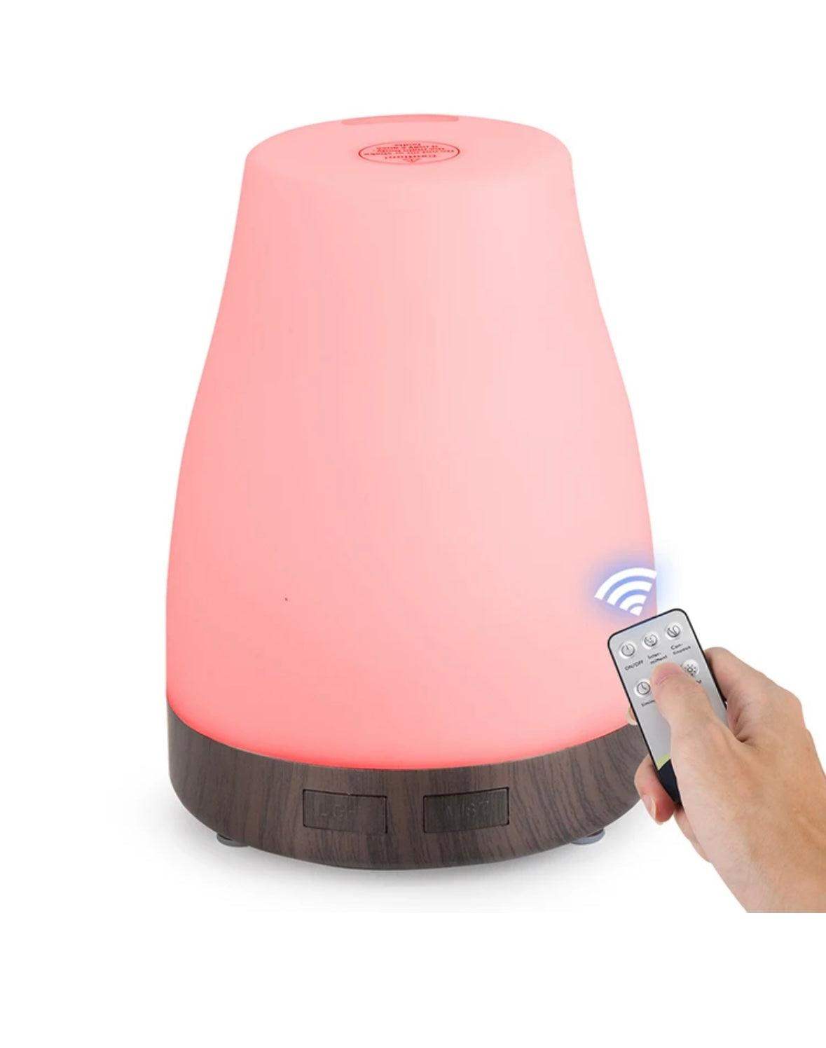 7-Color LED Ultrasonic Humidifying Essential Oil Diffuser – Remote Control, Cool Mist, Vase Design