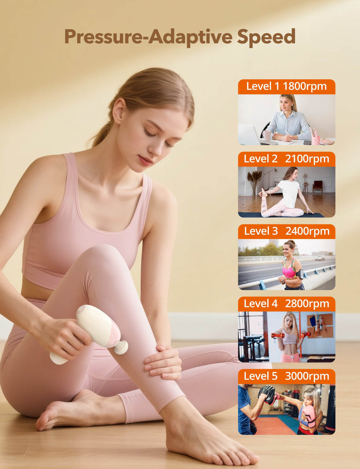 TaoTronics TT-PCA007 Mini Massage Gun, Portable Full Body Massager for Everyday Muscle Relief