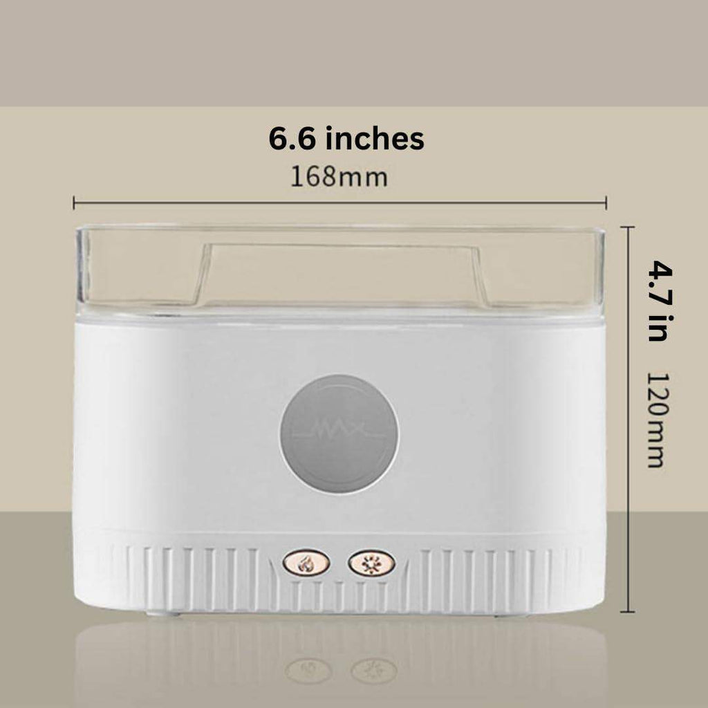 Himalayan Salt On Top Lamp Flame Ultrasonic Humidifying Essential Oil Diffuser – 200ml, 8-Hour Runtime, 10 LED Modes
