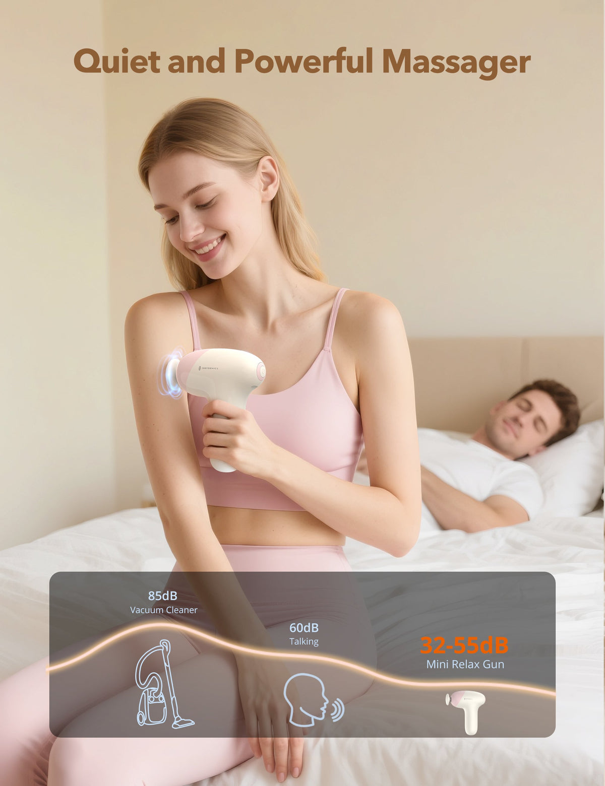 TaoTronics TT-PCA007 Mini Massage Gun, Portable Full Body Massager for Everyday Muscle Relief