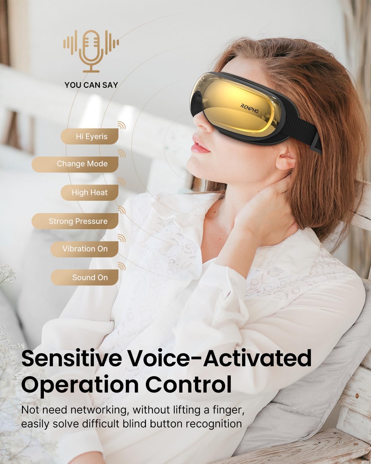 RENPHO Eyeris 3 Eye Massager with Heat and Cooling, Massaging Eye Mask