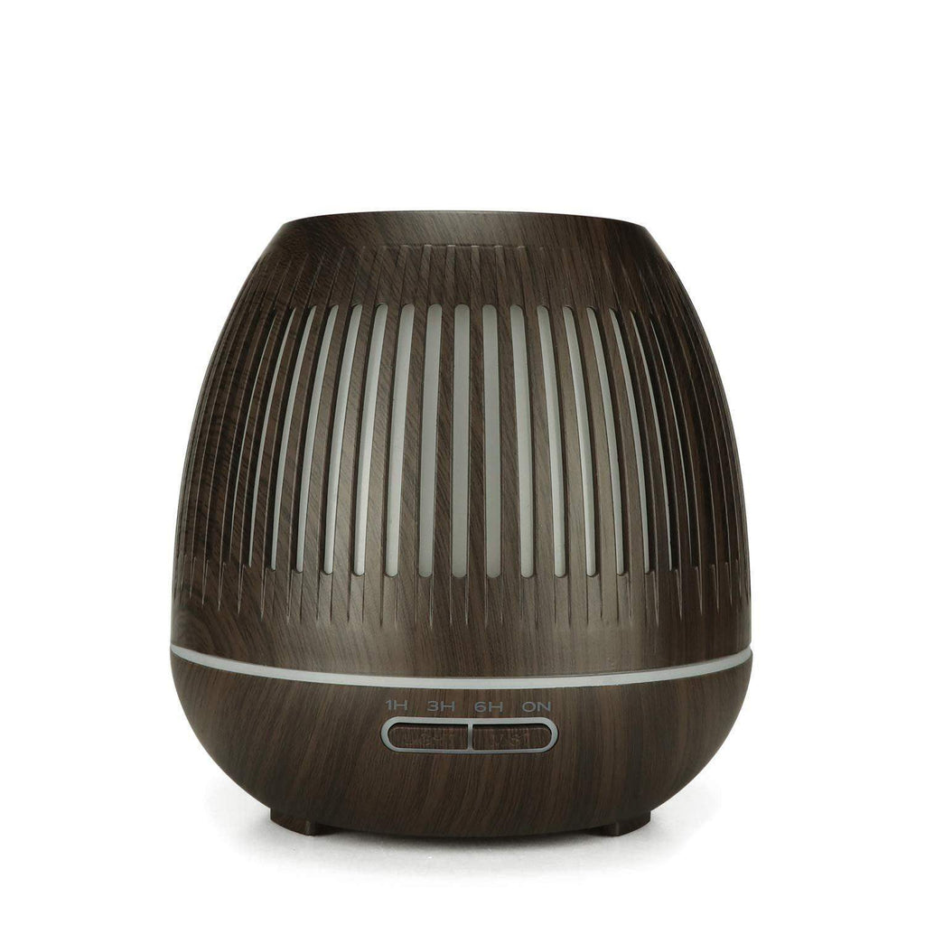 Wood Grain Drum Ultrasonic Humidifying Essential Oil Diffuser – Artisan Design, Net Ventilation, LED