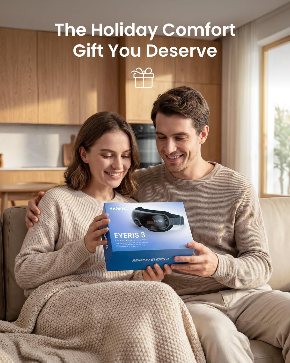 RENPHO Eyeris 3 Eye Massager with Heat and Cooling, Massaging Eye Mask | Voice Control, Vibration & Compression Massager for Dry Eyes & Head Tension, FSA Eligible HSA, Gifts for Women & Men