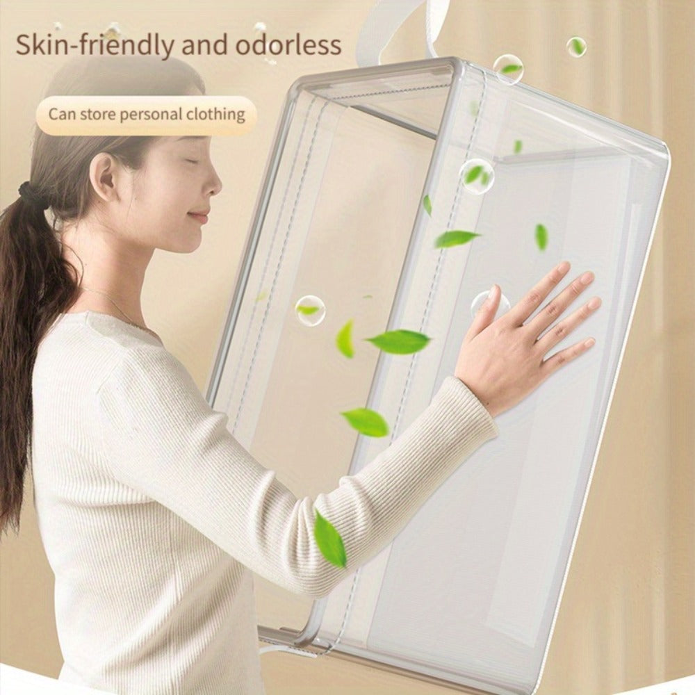 26L Foldable Storage Box Set with Steel Frame, Clear Panels and One- or Four-Piece Options
