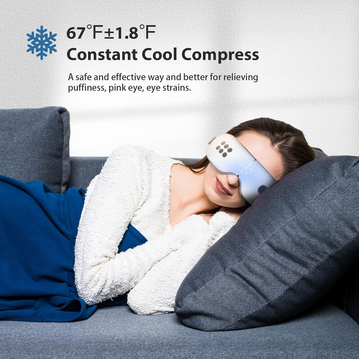 Eye Massager with Heat and Cooling for Migraines Dry Eyes Heated Eye Massager for Sleeping Travel Birthday Gifts for Women and Men