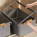Foldable Fabric Storage Box with Side Handles, 47 x 28 x 20cm Size and Three Color Options