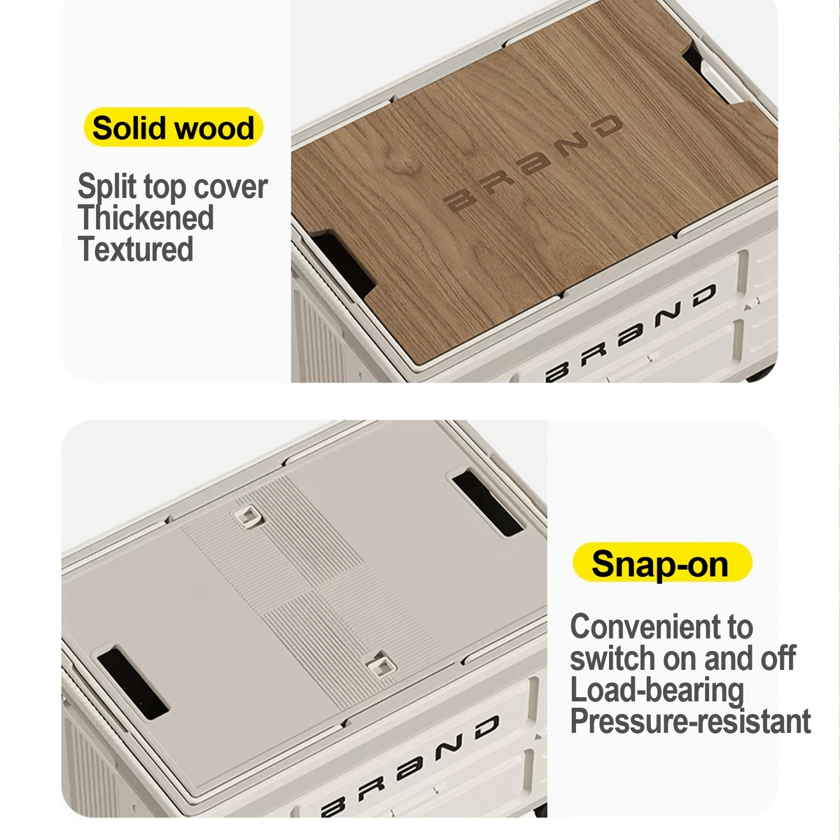 Collapsible Storage Bin with Lid and Handle 7.93Gal Foldable Plastic Crate Stackable Portable Tote Box for Camping Fishing Car RV Office Home Garage