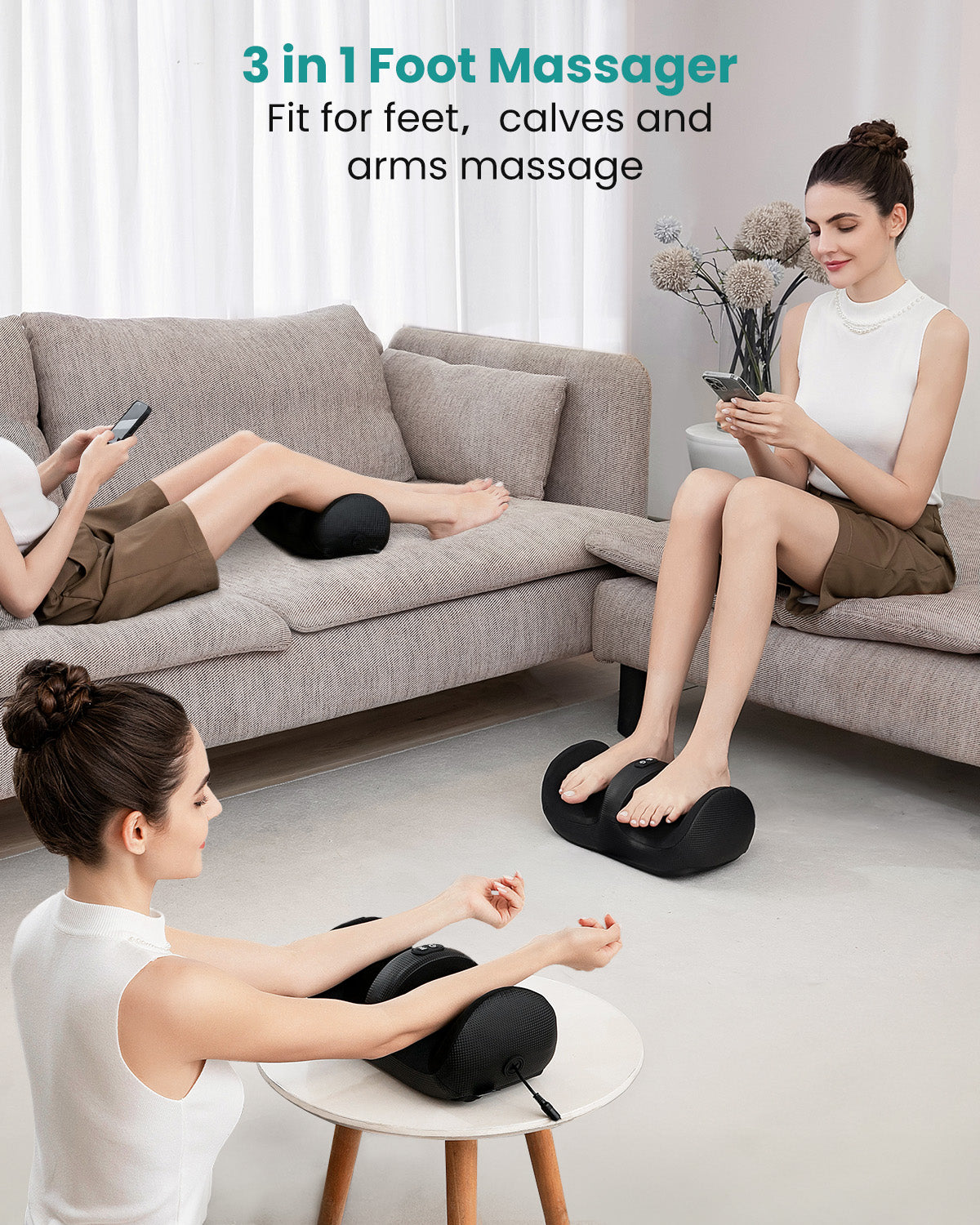 Nekteck Lightweight and Compact Shiatsu Foot Massager with Heat
