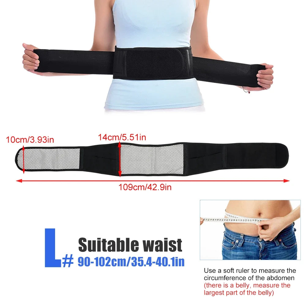 Magnetic Self-Heating Lumbar Support Belt – Back Pain Relief