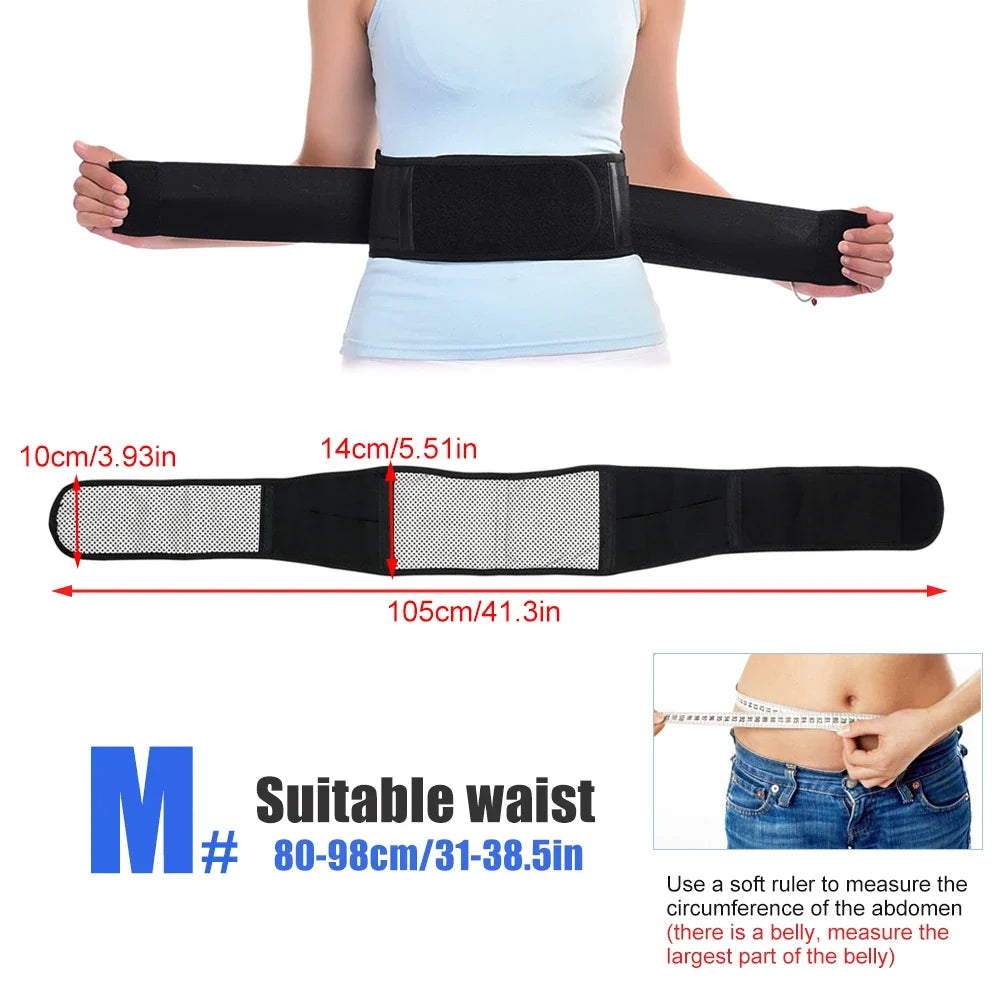 Magnetic Self-Heating Lumbar Support Belt – Back Pain Relief