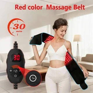 Electric Massage Belt with Red LED Light | Adjustable Waist Wrap