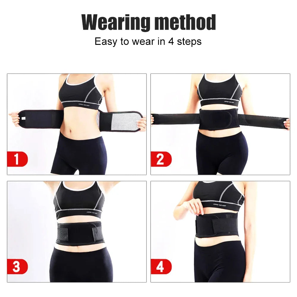 Magnetic Self-Heating Lumbar Support Belt – Back Pain Relief
