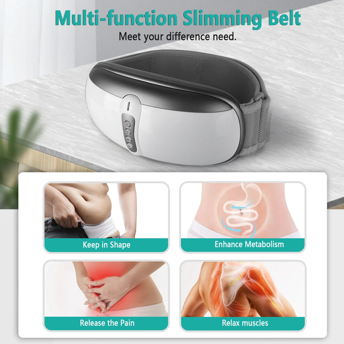 Wireless Slimming Belt Abdominal Massager with Heat