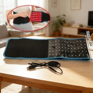 Electric Massage Belt with Red LED Light | Adjustable Waist Wrap