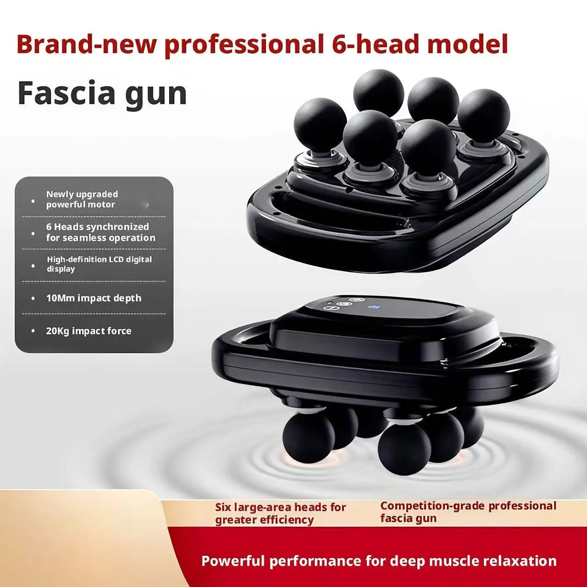 6-Head Percussion Massage Gun | 9 Modes Electric Massager