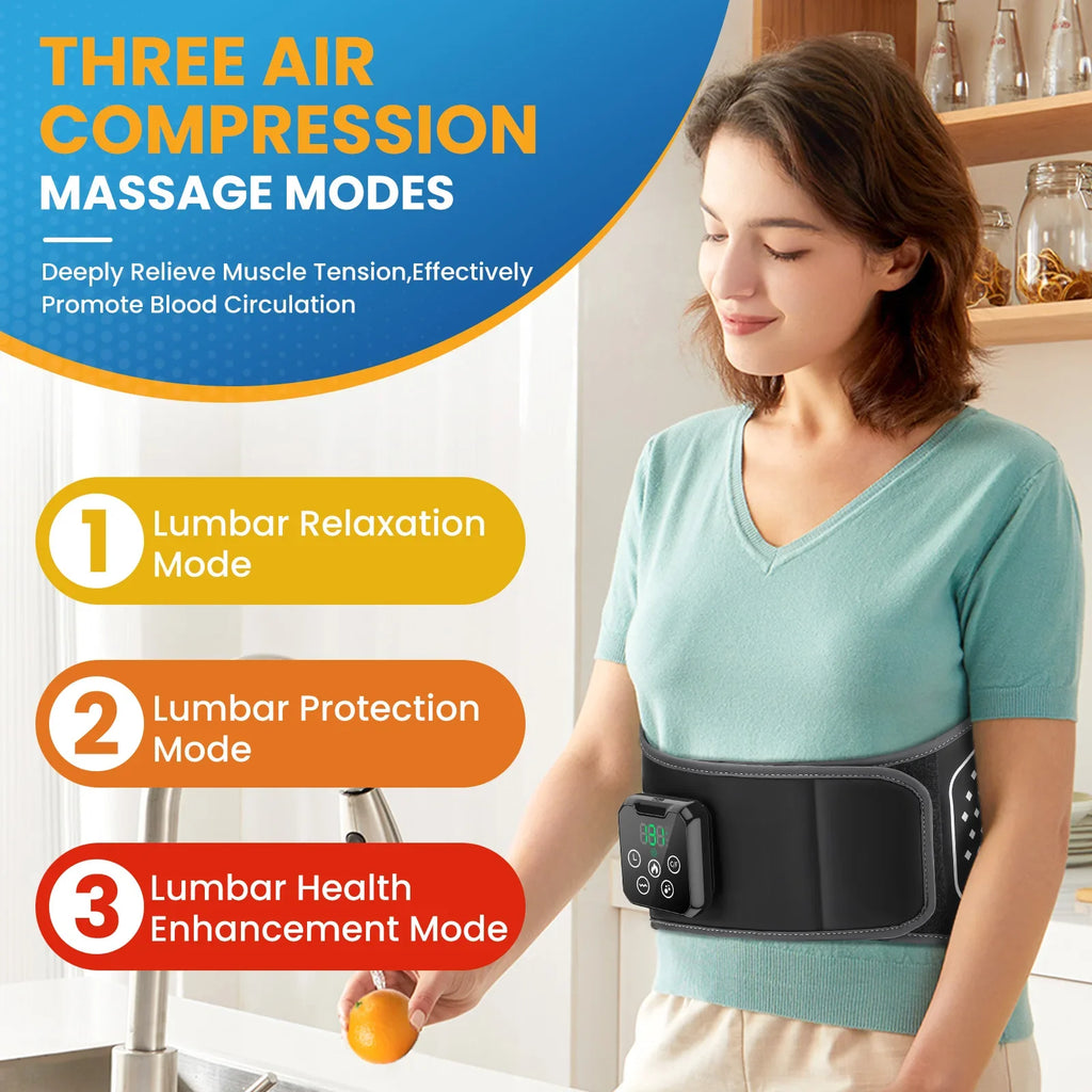 Hailicare Airbag Waist Massager – Heat, Vibration & Lumbar Support