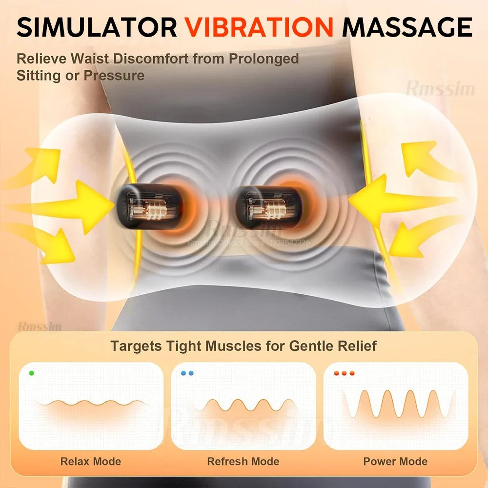 3-in-1 Electric Lumbar Support Pillow | Heat, Vibration & Traction