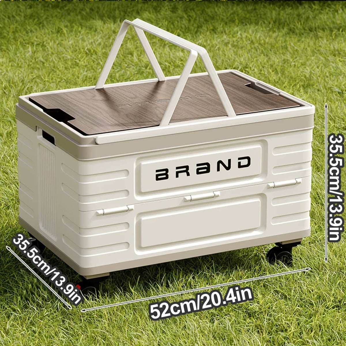 Collapsible Storage Bin with Lid and Handle 7.93Gal Foldable Plastic Crate Stackable Portable Tote Box for Camping Fishing Car RV Office Home Garage