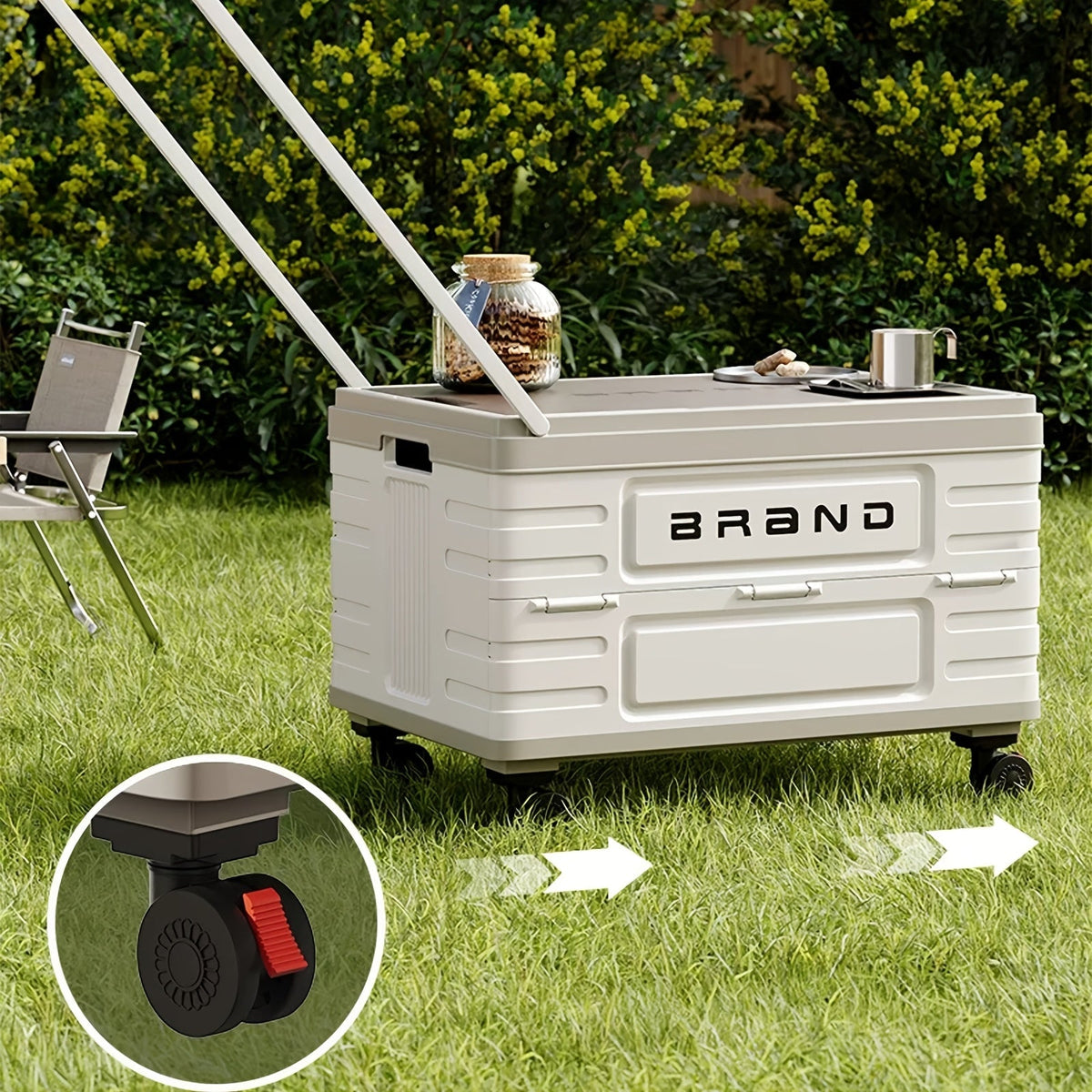 Collapsible Storage Bin with Lid and Handle 7.93Gal Foldable Plastic Crate Stackable Portable Tote Box for Camping Fishing Car RV Office Home Garage