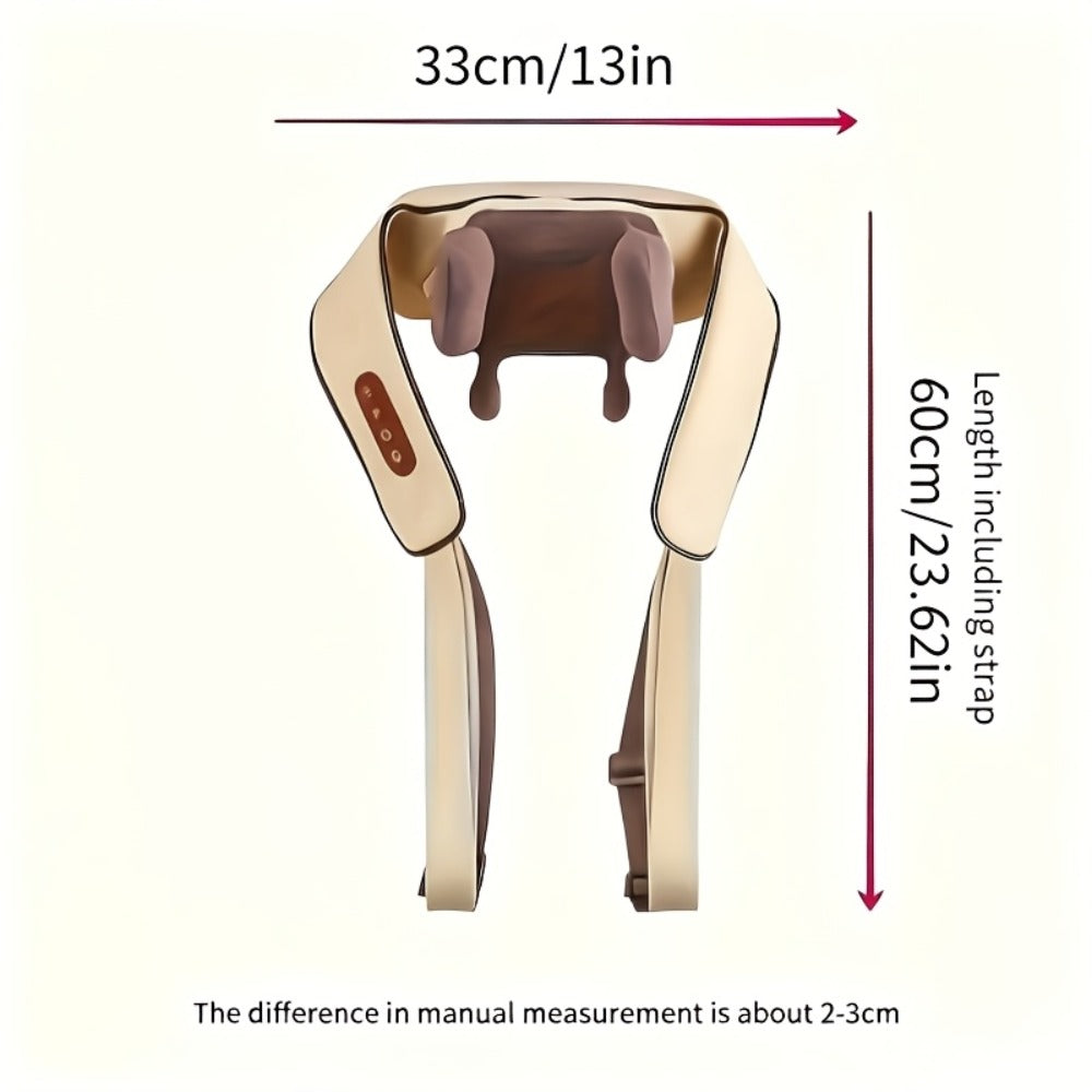 Neck Massager Shiatsu with Heat – 6-Node Deep Kneading Wireless Massager for Neck, Shoulders & Trapezius Muscles | Hands-Free Electric Neck & Shoulder Massager with Heating Function