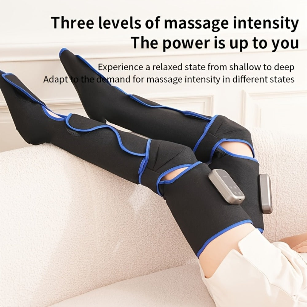 Leg Massager with Heat, Full Leg Air Compression Massager, 4 Modes Wireless Charging, Large Display