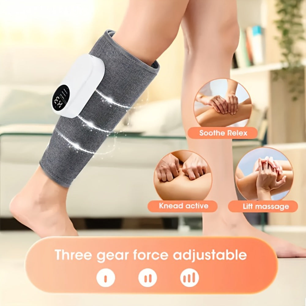 Compression Leg Massager Rechargeable - 2000mAh USB Portable Calf Thigh Knee Massager with 3 Intensity Levels for Home or Salon Spa Use