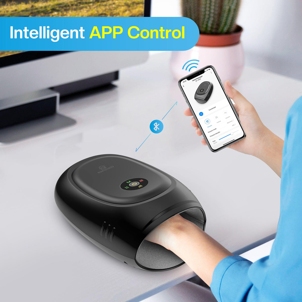 Wireless Hand Massager with APP Control, Hand Wrist Finger Massager - 4101