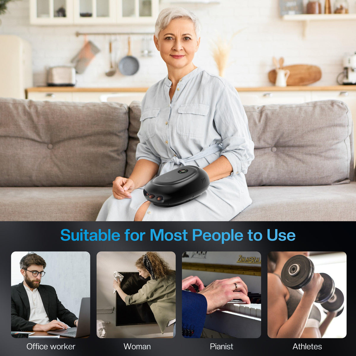 Wireless Hand Massager with APP Control, Hand Wrist Finger Massager - 4101