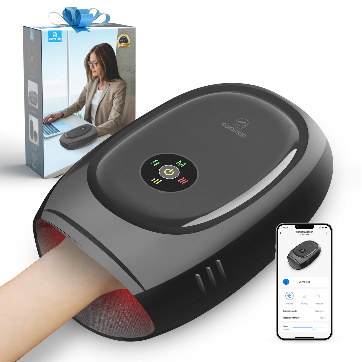 Wireless Hand Massager with APP Control, Hand Wrist Finger Massager - 4101