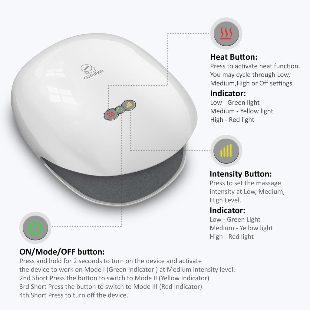 Wireless Hand Massager, 3 Levels Compression & Heating - 4803