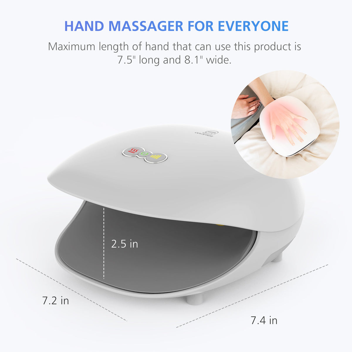 Wireless Hand Massager, 3 Levels Compression & Heating - 4803