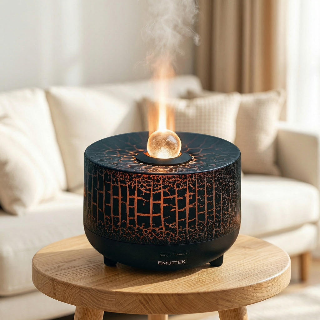 Crystal Ball Ultrasonic Humidifying Essential Oil Diffuser – 250ml, 9 LED Colors, Remote, 380 sq ft Coverage