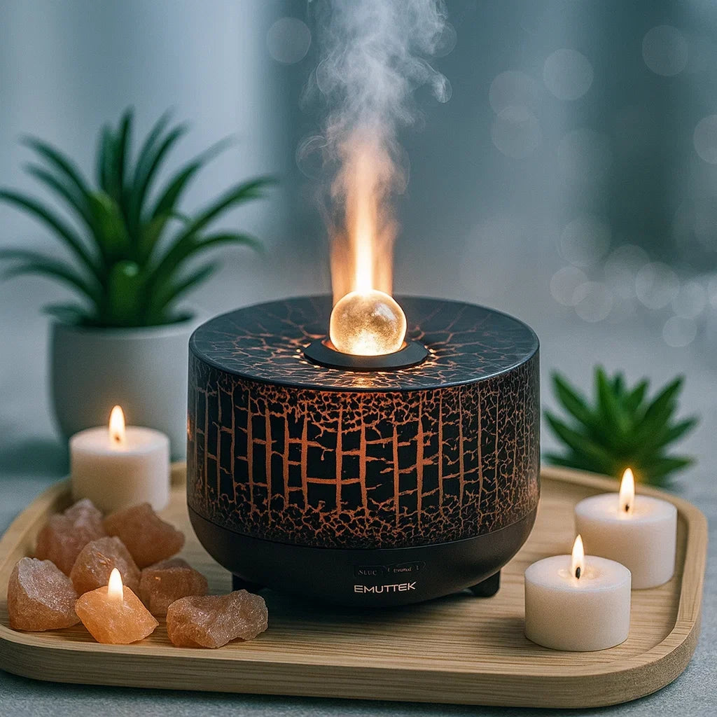 Crystal Ball Ultrasonic Humidifying Essential Oil Diffuser – 250ml, 9 LED Colors, Remote, 380 sq ft Coverage